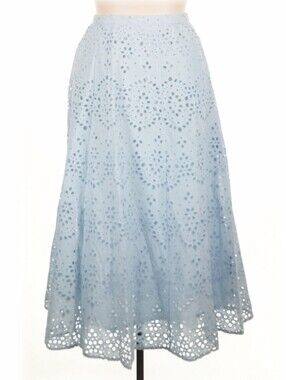 Meshki Pale Blue Eyelet A-Line Skirt XL